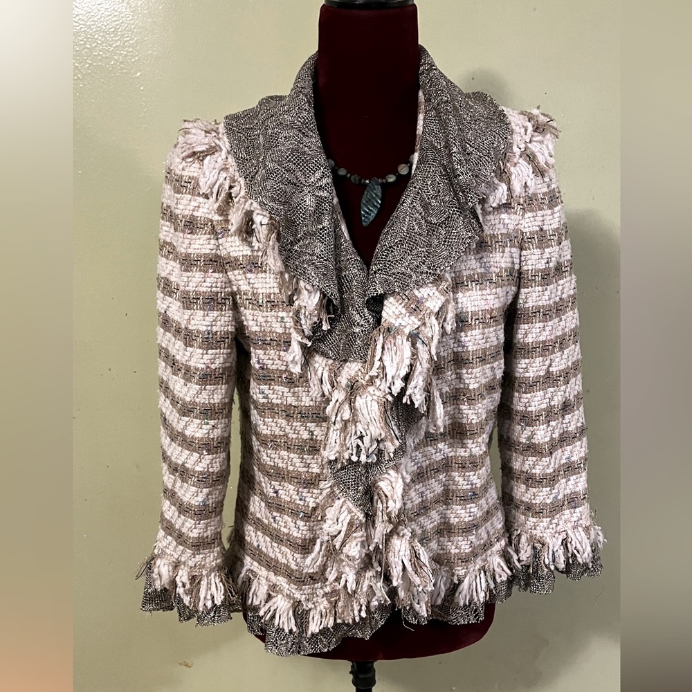 Boho Chic white and tan jacket